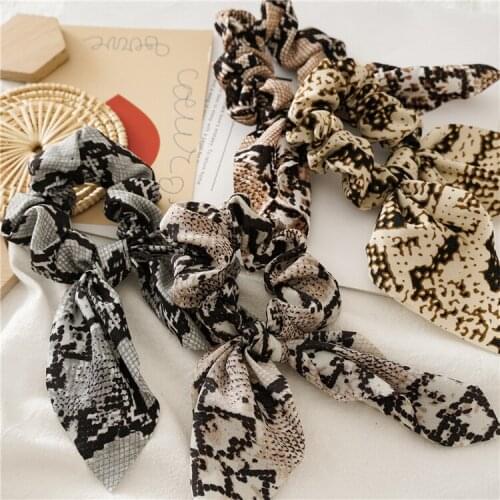 60pcs/lot DIY Simple Snake Leopard Rabbit Ears Bowknot Hair Band Tie Knot Rubber Band Hair Styling Tools Accessories HA1739