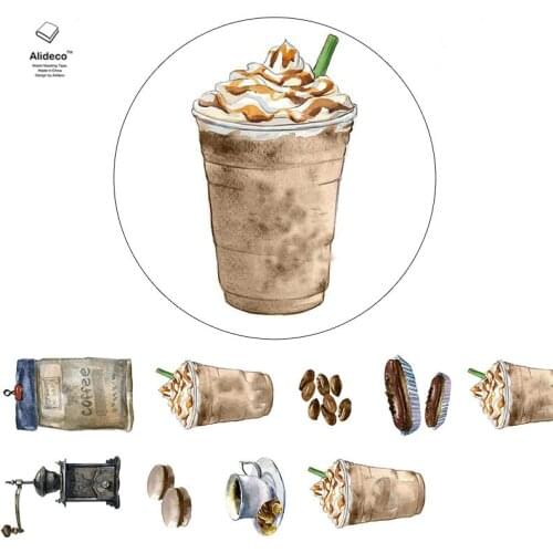 Alideco Washi Masking Tapes Coffee Adhesive Tapes Scrapbooking DIY Paper Japanese Stickers Size 3 cm*10m