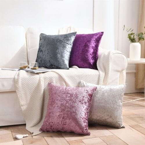 Free Shipping 40/50/60/65/70cm 9 Colors Polyester Ice Velvet Plain Dyed Cushion Covers HT-PIVBC-A