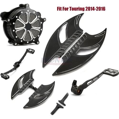 F+R Black Floorboards Foot pegs Shifter Lever Brake Arm Air Cleaner filters For harley 2014-2016 Electra glide Standard FLHT FLH