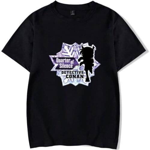 Black Anime Detective Conan t-shirt Men Women Short Sleeve T Shirt Fashion print Detective Conan Summer boys girls casual tees