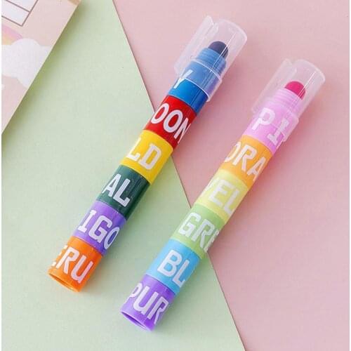 Splicing Highlighter Crayon 6 Color Bullet Fluorescent Supplies Mark Graffiti Journal Pen Pens School Writing Students I3z4