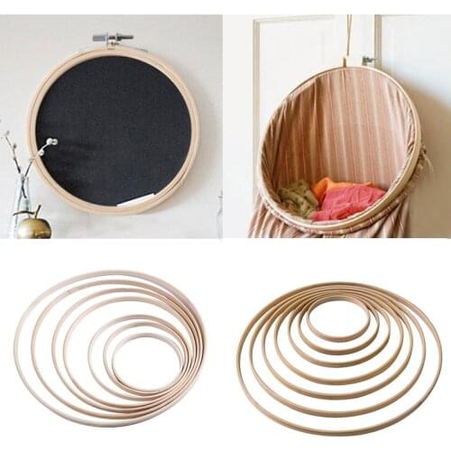 Hoop Ring Round Wood Bamboo Embroidery Cross Stitch Hoop Frame Wedding Decoration Bamboo Ring Hanging Craft Ornament Accessories