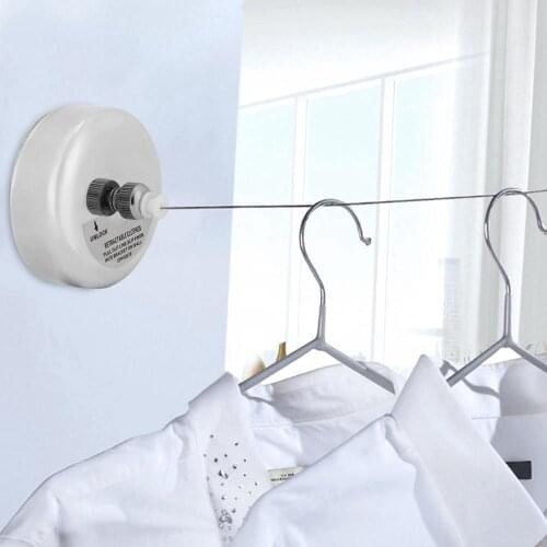 Creative Outdoor Clothes rack Indoor Retractable Clothesline Rope Telescopic Stainless String Laundry Hangers Wall Drying Rack