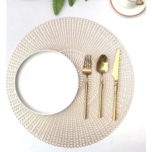 Kitchen Supplies 2Pcs Round Hollow Bowl Dish Cup Placemat Heat Insulated Dinning Table Mat Pad Waterproof Antiskid Placemat