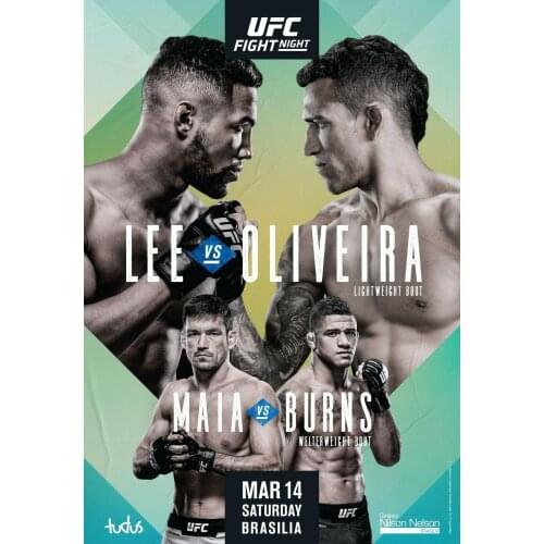 Lee vs Oliveira - Maia vs Burns Art print Silk poster Home Wall Decor