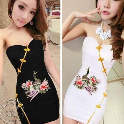 2021 summer new fashion improved cheongsam retro Chinese style bra dress