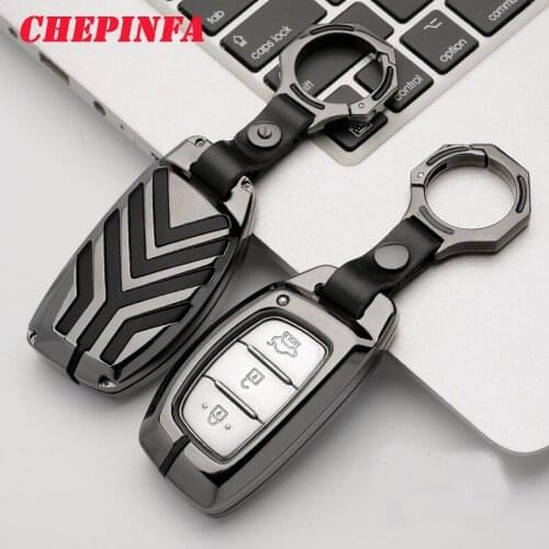Metal Car Key Shell Cover Case Keychain Key Holder For Hyundai IX30 IX35 IX20 Tucson Elantra Verna Sonata Smart Remote Cover Key