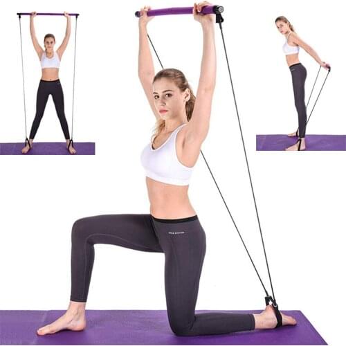 Multifunctional portable Pilates bar yoga bar fitness exercise stretching torsion crunches bar exercise equipment fitness tool