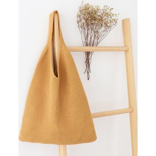 Fashion wool woven handbag retro knitted shopping bag literary fresh shoulder bag 01-HB-fgwymx