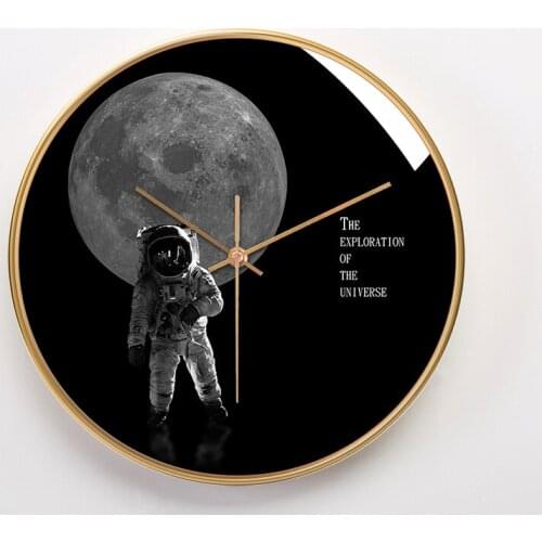 Star space wall clock family living room fashion clock modern simple bedroom silent art net red clock wall clock modern design
