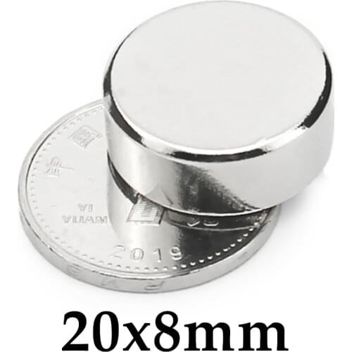 50pcs Neodymium N35 Dia 20mm X 8mm Strong Magnets Tiny Disc NdFeB Rare Earth For Crafts Models Fridge Sticking magnet 20x8mm
