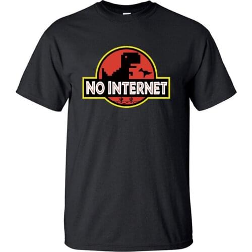 NO Internet Dinosaur Tshirt Men Brand T Shirt Tshirts Summer Cotton Short Sleeve Black T-Shirt Tees Tops Print Workout Clothing