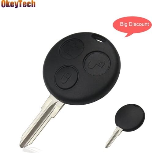 OkeyTech For Mercedes Benz w124 w202 w210 Smart Fortwo Remote Key Shell 3 Button Auto Car Key Cover Case Fob Blank Uncut Blade