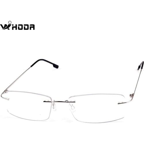 Classic Mens Titanium Rimless Glasses Frames , Spring Temple Myopia Optical Frame , Ultra-light Frameless Eyeglasses F858