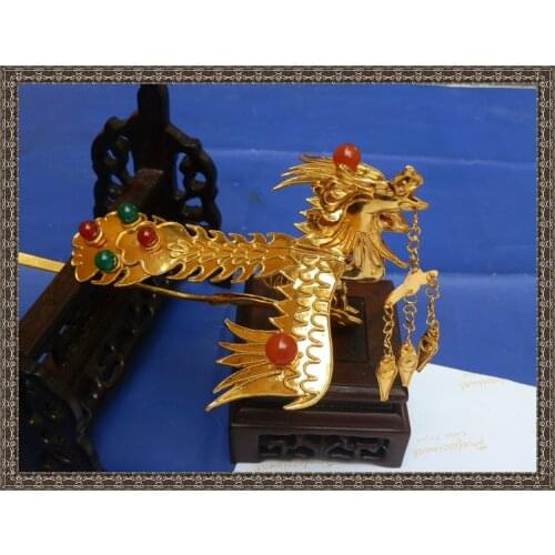 Top Forehead Big Phoenix Hair Sticks Traditional Antique Pinach Artwork Silver Hair Stick Hanfu Accessories Stage Performance