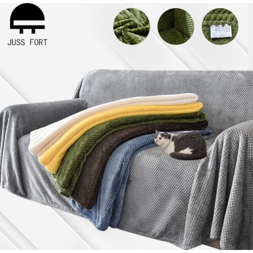 Thicken Plush Sofa Cover Blanket Bedspread Plaid Anti-cat Scratch Couch Covers for Living room Decor Slipcovers Throw Blankets