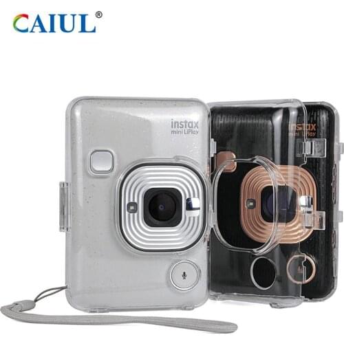 CAIUL Fujifilm Instax Mini Liplay Camera Shell Transparent Crystal Case Premium PVC Instant Film Camera Cover with Hand Strap