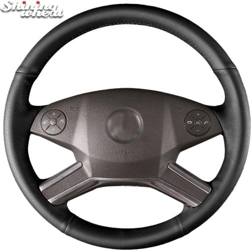 Shining wheat Genuine Leather Car Steering Wheel Cover for Mercedes Benz M-Class 2009-2011 R-Class GL-Class 2010-2012 ML W164