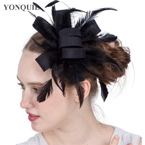 Formal Dress Wedding Fascinator Hat Hair Headbands Accessories For Ladies Derby Bridal Headwear Feather Copy Liene Headdress