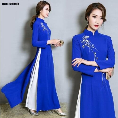 Vietnamese Traditional Dress Aodai Tight Dress for Woman Chinese Qipao Cheongsams Asian Fashion Women Female Oriental Outfits