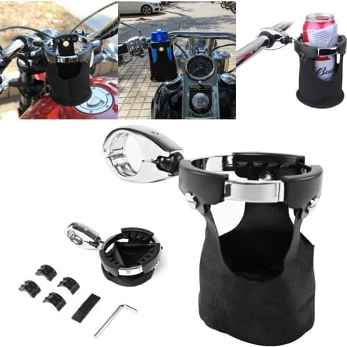 Universal Motorcycle Adjustable Drink Cup Holder Water Beverage Support Handlebar Rotatable Bottle Holder