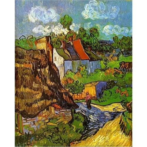 Van Gogh Landscape DIY Cross Stitch 11CT Embroidery Kits Craft Needlework Set Printed Canvas Cotton Thread Home Dropshipping