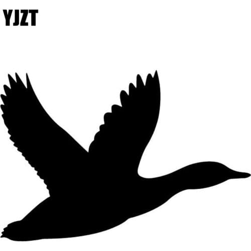 YJZT 15.7CM*10.8CM Goose Flying Decoration Car Trunk Pattern Car Sticker Vinyl Decal Black/Silver C4-3022