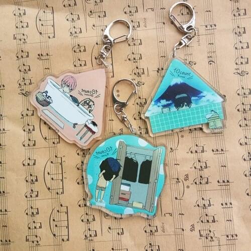 Anniversary BL 10 Count Ten Count Kurose shirotani Tadaomi RIHITO Doubleside Keychain Portachiavi Keyring Rotten Girl Fujoshi