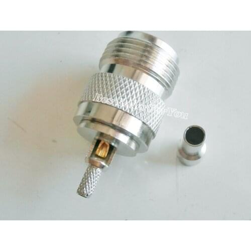 1Pcs N Female Jack Window Crimp Solder RG174 RG316 LMR100 Cable Window RF Connector Brass