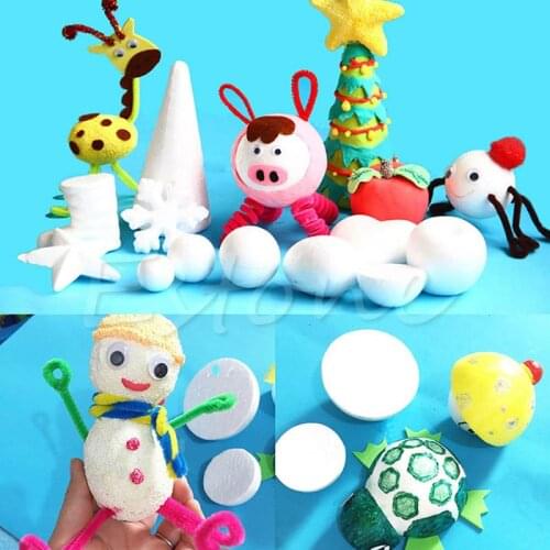 2cm-15cm Modelling Polystyrene Styrofoam Foam Ball Creative DIY Material Round/Pentagram/Boote/Snowflake/Apple/Egg Jul18_25