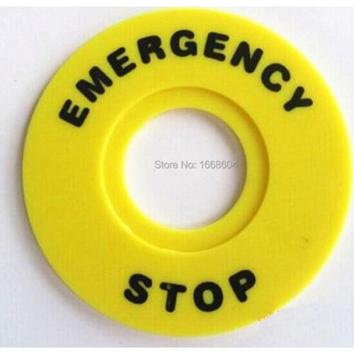 20 Pcs Yellow and Black 60mm OD 22mm ID Push Button Switch Emergency Stop Ring Free Shipping