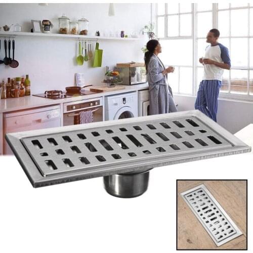 20x10cm Stainless Steel Floor Drain Tile Linear Shower Wetroom Bathroom