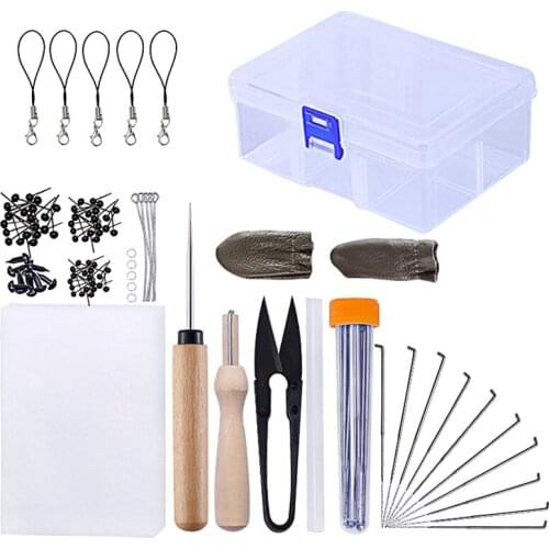 54Pcs/Set Felting Needles Artesanato Wool Felt Pocked Needles Set DIY Craft Felt Tools with Wood Handle with Bottle
