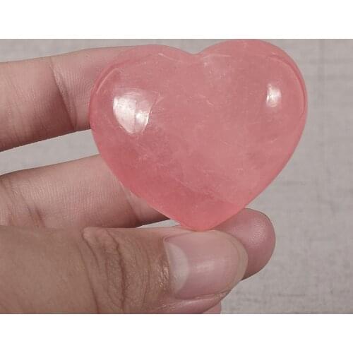 AAA Ice Rose Quartz Crystal Heart-shaped Stone 1 pcs 45x40x26mm Natural Gemstone Crystal Healing Chakra Reiki Craft free box