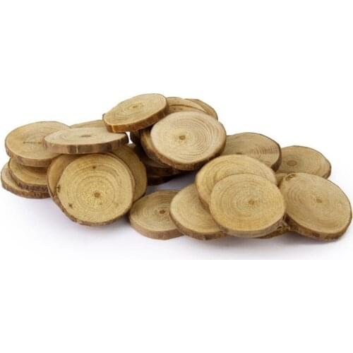 ANGRLY 20pcs 4-5CM Wood Log Slices Discs for DIY Crafts Wedding Centerpieces Christmas Decorations for Home Gift Box Decoration