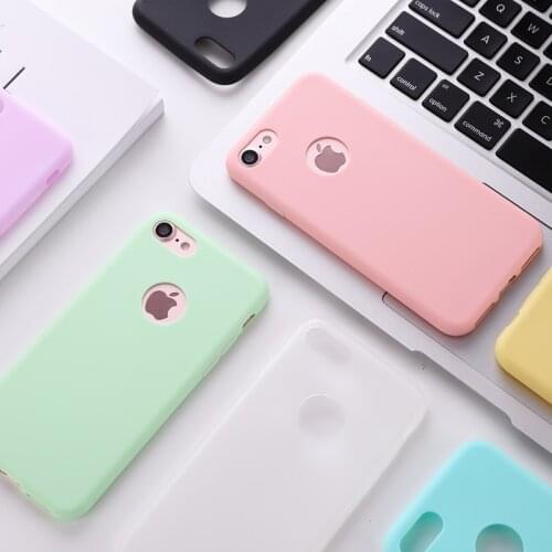 Thin Scrub TPU For IPhone Mobile Phone Shell Case (Candy Real Color)For Iphone 6/7/8/X