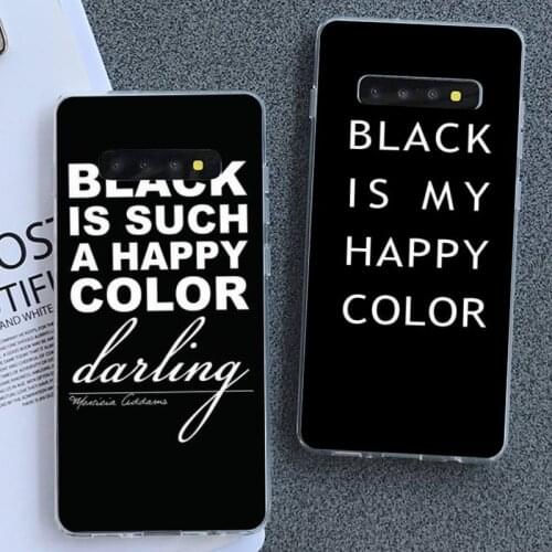 Hrmes Black is My Happy Color TV Series Skam Phone Case for Samsung Galaxy S10 S10E Lite s6 s7 s8plus s9plus S5 S20