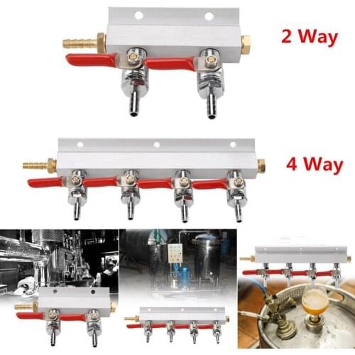 2 3 4 Way CO2 Gas Distribution Block Manifold with 7mm Hose Barbs Home Brewing Draft Beer Dispense Keg