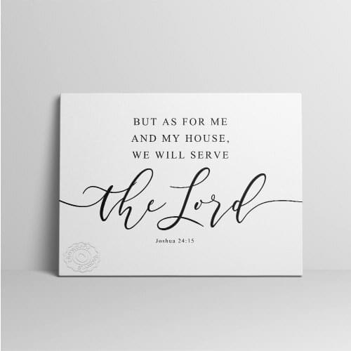 Horizontal Bible Verse Wall Art Joshua 24:15 But As For Me And My House, We Will Serve The Lord, Scripture Large Print Decor, Re