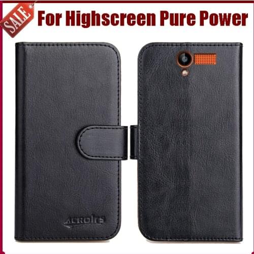 Hot Sale! Highscreen Pure Power Case New Arrival 6 Colors High Quality Flip PU Leather Protective Phone Cover