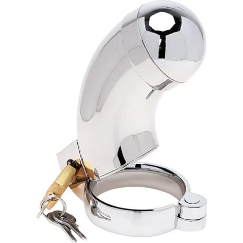 IKOKY Sex Toys for Men Penis Cock Ring Stainless Steel Male Chastity Device Lockable Chastity Belt Cock Cage