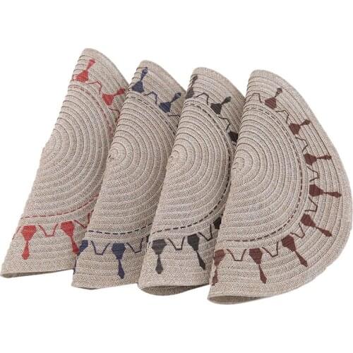 Creative Nordic Style Woven Western Table Plate Bowls Coasters Round Placemat For Table Heat Resistant Kitchen Supplies4 Types