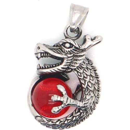 316L Stainless Steel Cool Punk Gothic Dragon Pendant