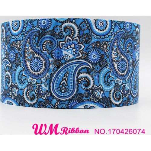 Q&N ribbon 3inch 75mm 170426074 pattern printed grosgrain ribbon webbing 50yards/roll for headband free shipping