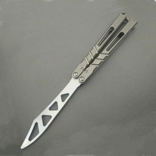 HOT SALE Butterfly trainer Knife BRS AB Channel Titanium Handle D2 Blade Bushing System Jilt Knife Hunting EDC Knife