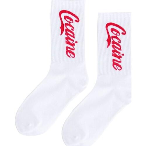Fashion Cotton Men Socks Letter Crew Socks Women Cotton 2020 Trend Hip-Hop Skateboard Socks Sport Street Casual Long Sock White