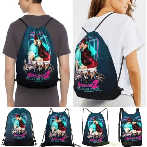 Unisex Drawstring Bags Neon 80S Grease 2 Women Drawstring Backpacks Men Outdoor Travel Backpacks Training Fitness Bag