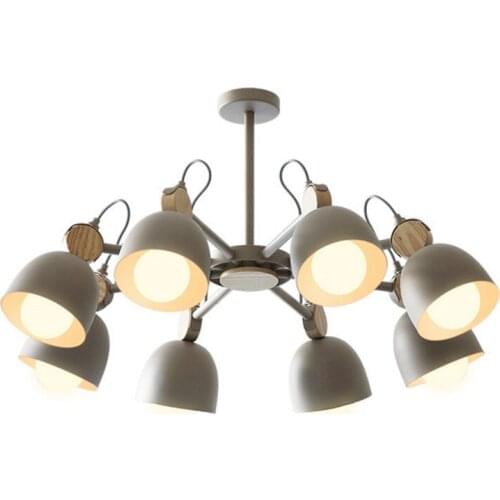 Nordic Simple Chandelier Lighting Modern 3/6/8 Heads Living Ding Room Bedroom Iron Art Hanging Lamp Creative Macaron Luminaires