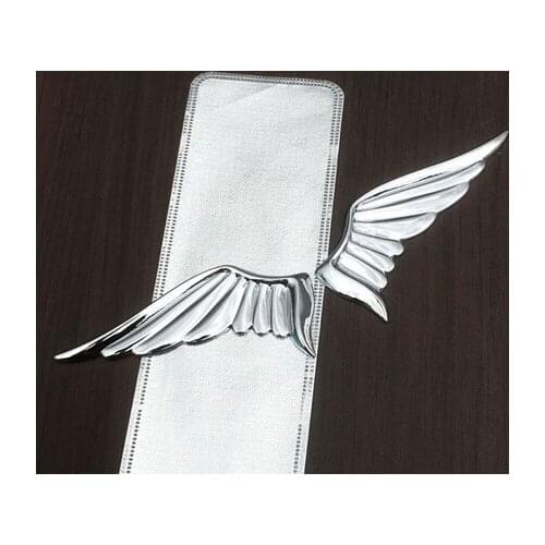 New Silver Auto Stickers Metal Angel Eagle Wings Badge Emblem Decal Motorcycle Modified Car Accessories